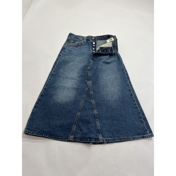 Levi's High Rise A-line Skirt in Mid Morning Medium Wash - Picture 4 of 6